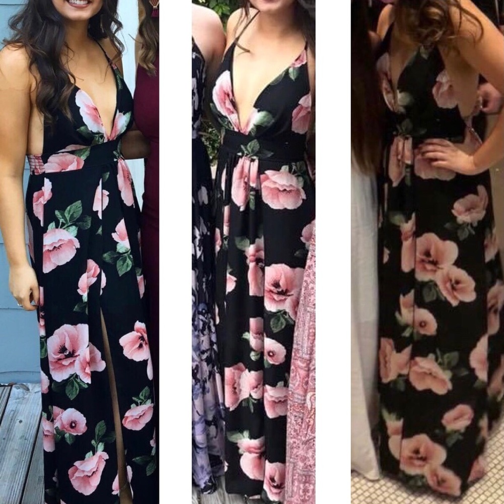 Forever 21 Black Floral Maxi Dress
